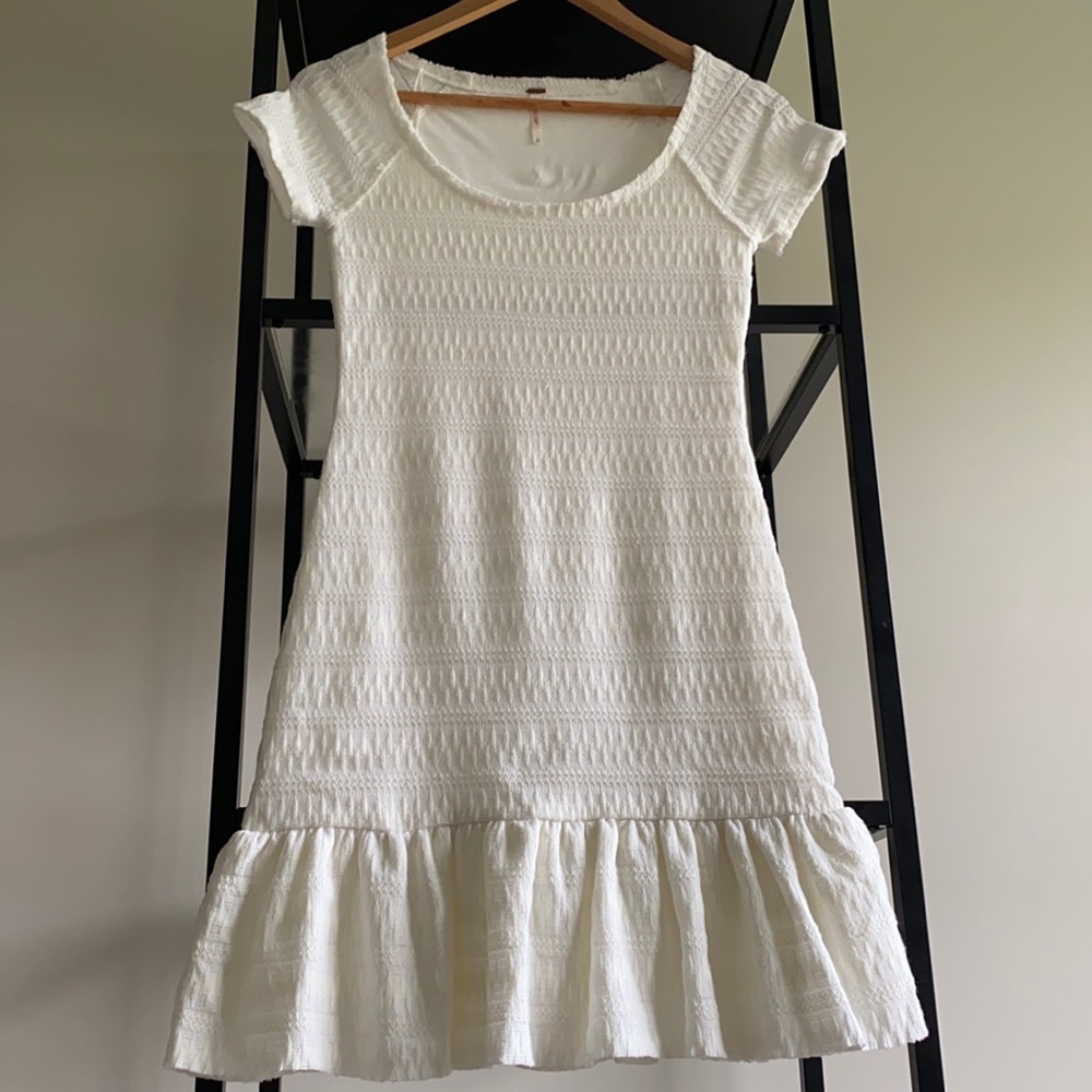 Free People Bohemian White Mini Dress